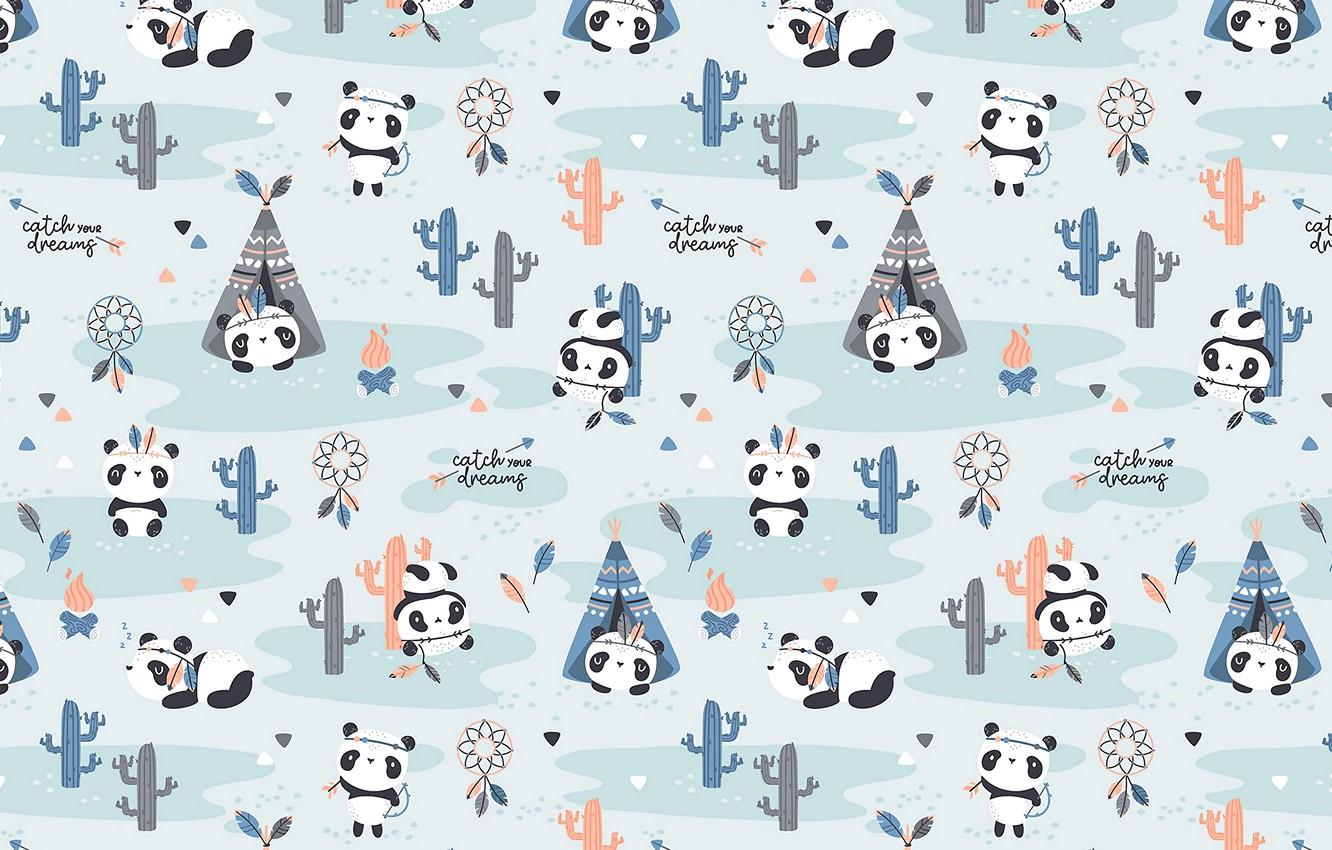 1332x850 Wallpaper pattern, textures, funny, cute, 4k ultra HD background, pandas image for desktop, section текстуры