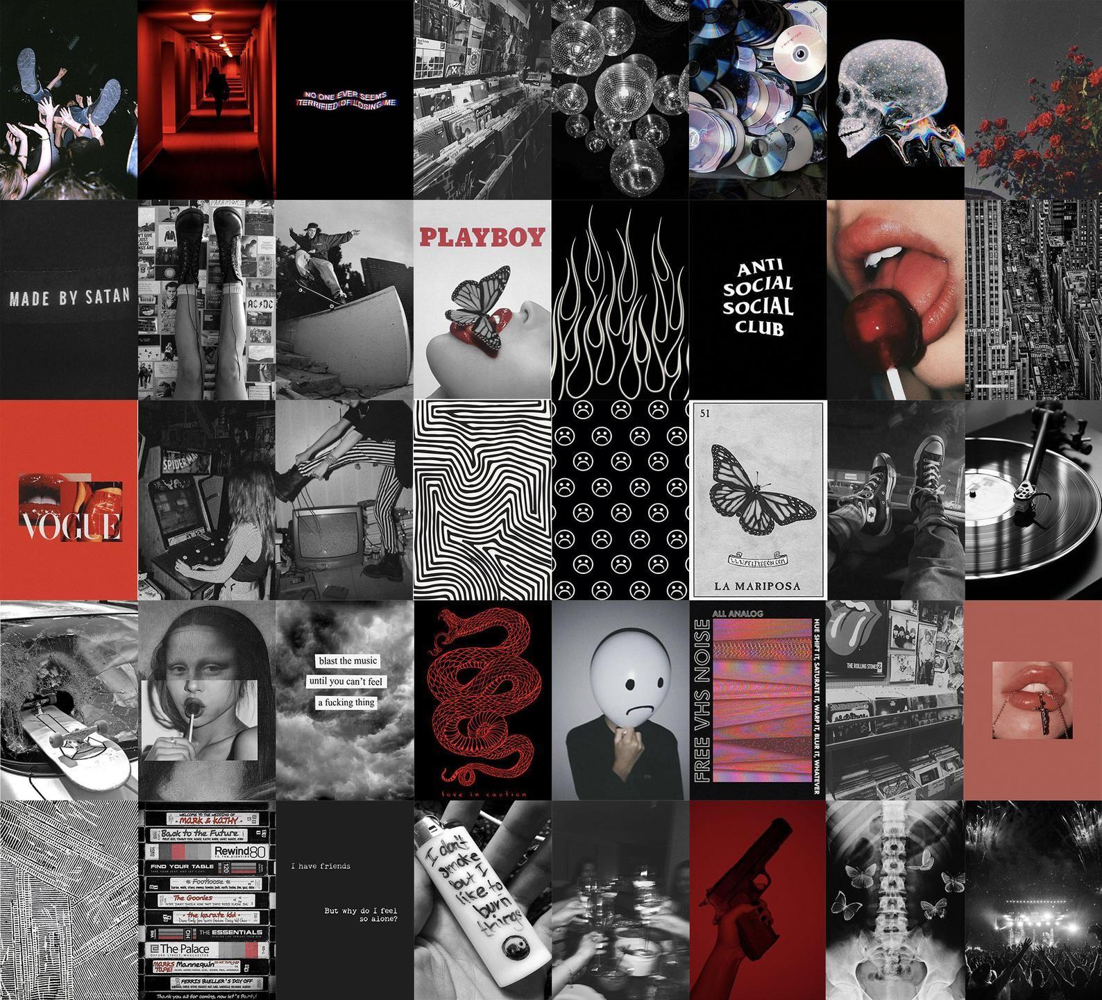 1588x1441 Kit de collage mural Grunge. Etsy France. Aesthetic collage, Wall collage, Aesthetic iphone wallpaper