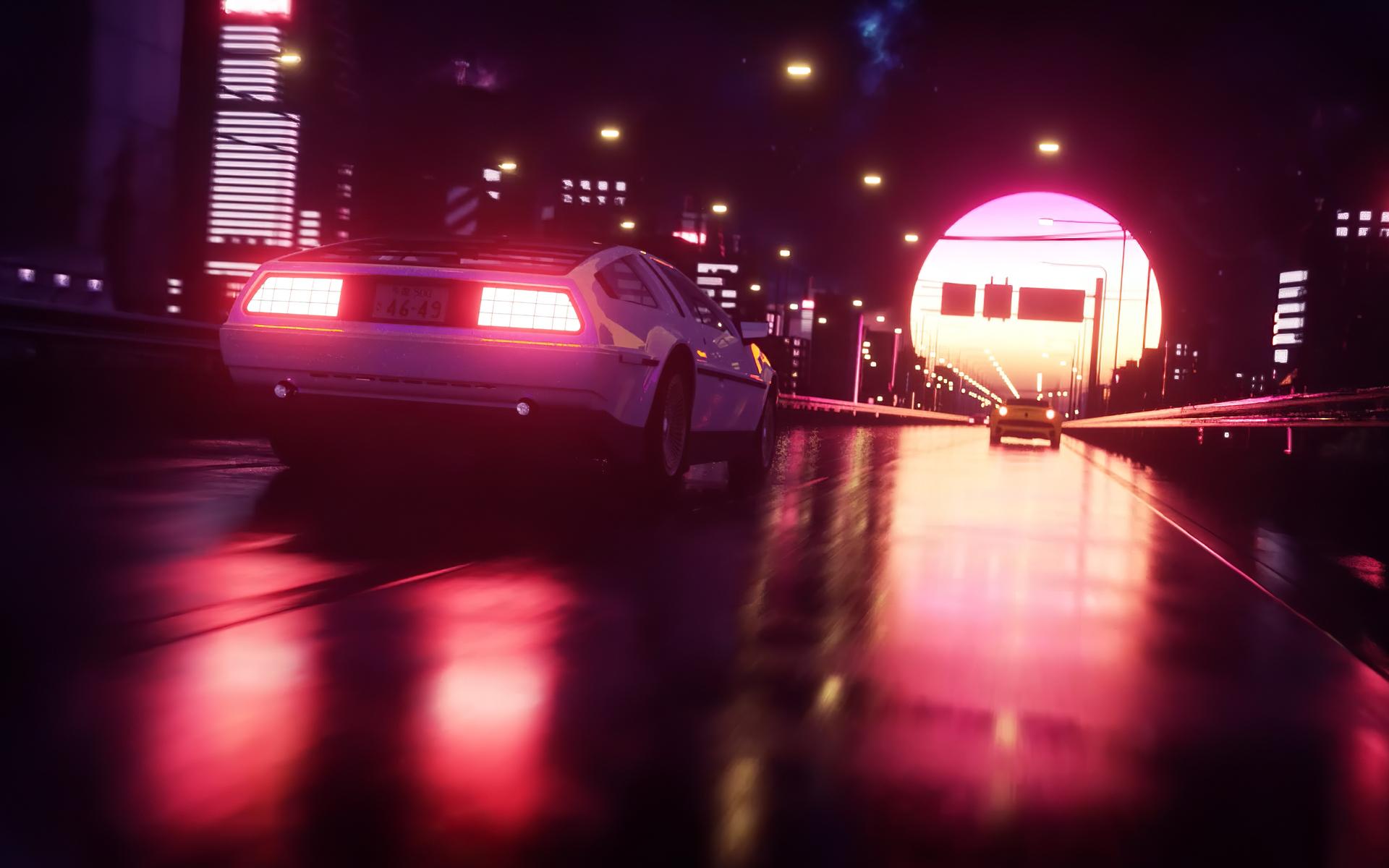 1920x1200 Road Car Vaporwave 1080P Resolution HD 4k Wallpaper, Image, Background, Photo and Picture