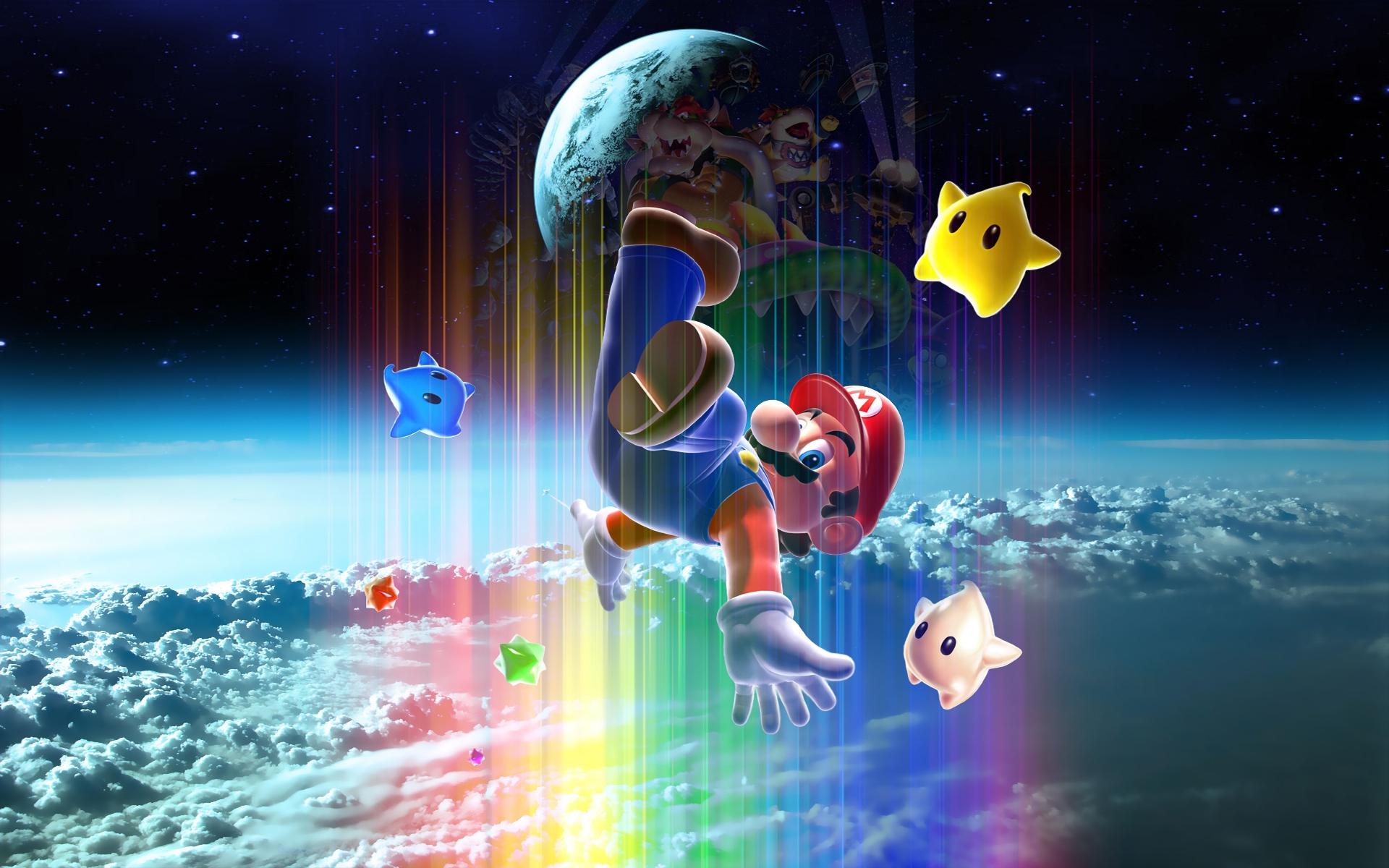 1920x1200 Wallpaper Super Mario Galaxy, Space, Graphic Design, Mario, Super Mario Bros, Background Free Image