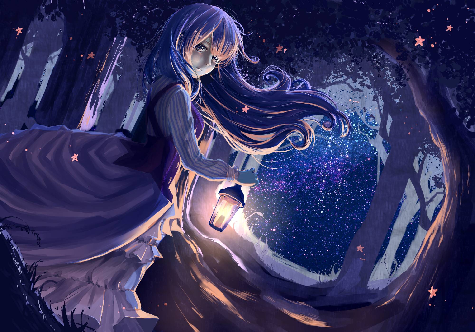 2000x1400 girl, anime, lantern Wallpaper, HD Anime 4K Wallpaper, Image, Photo and Background
