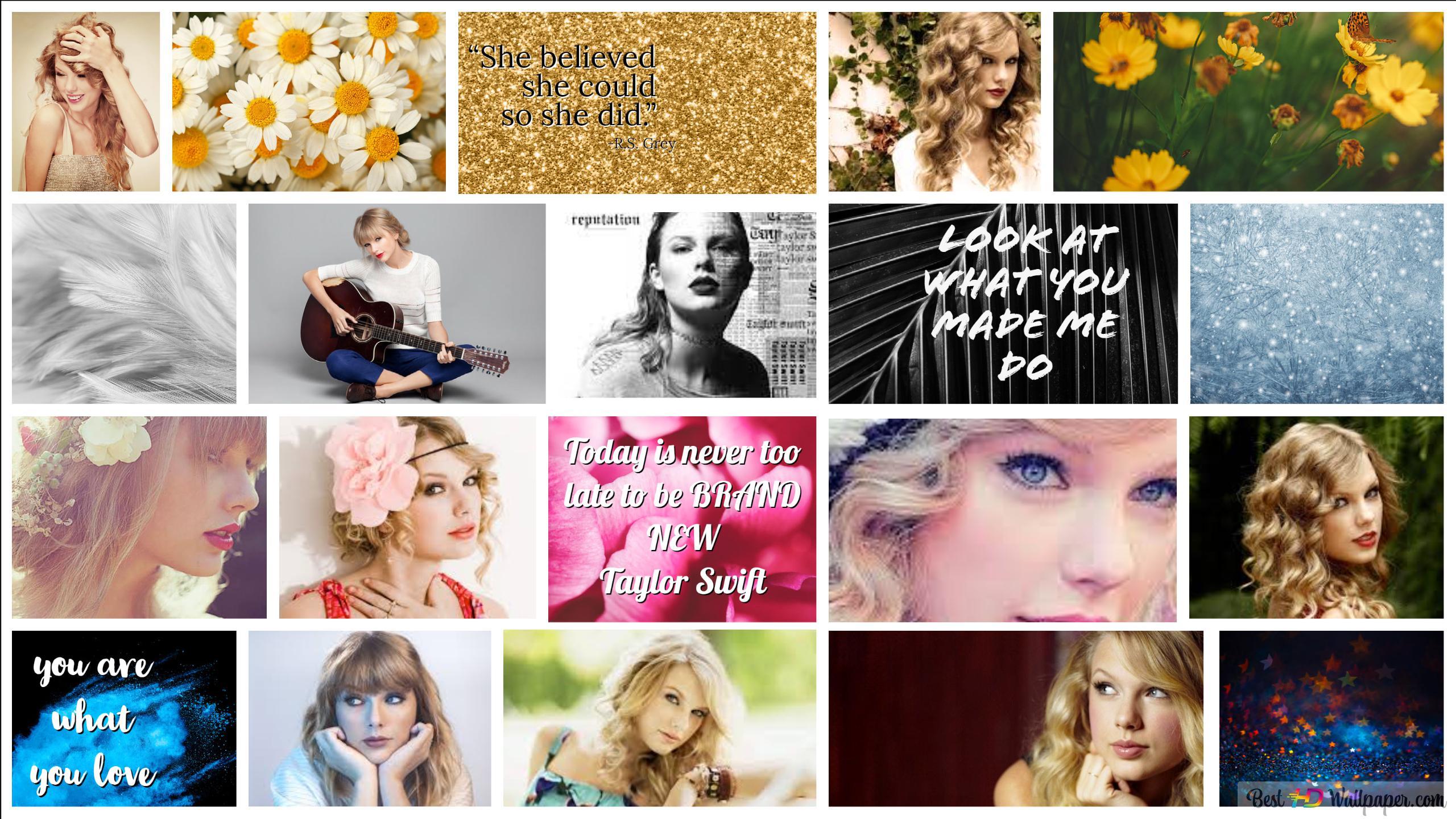 2560x1440 Ttaylor swift aesthetic background collage and quotes HD wallpaper download