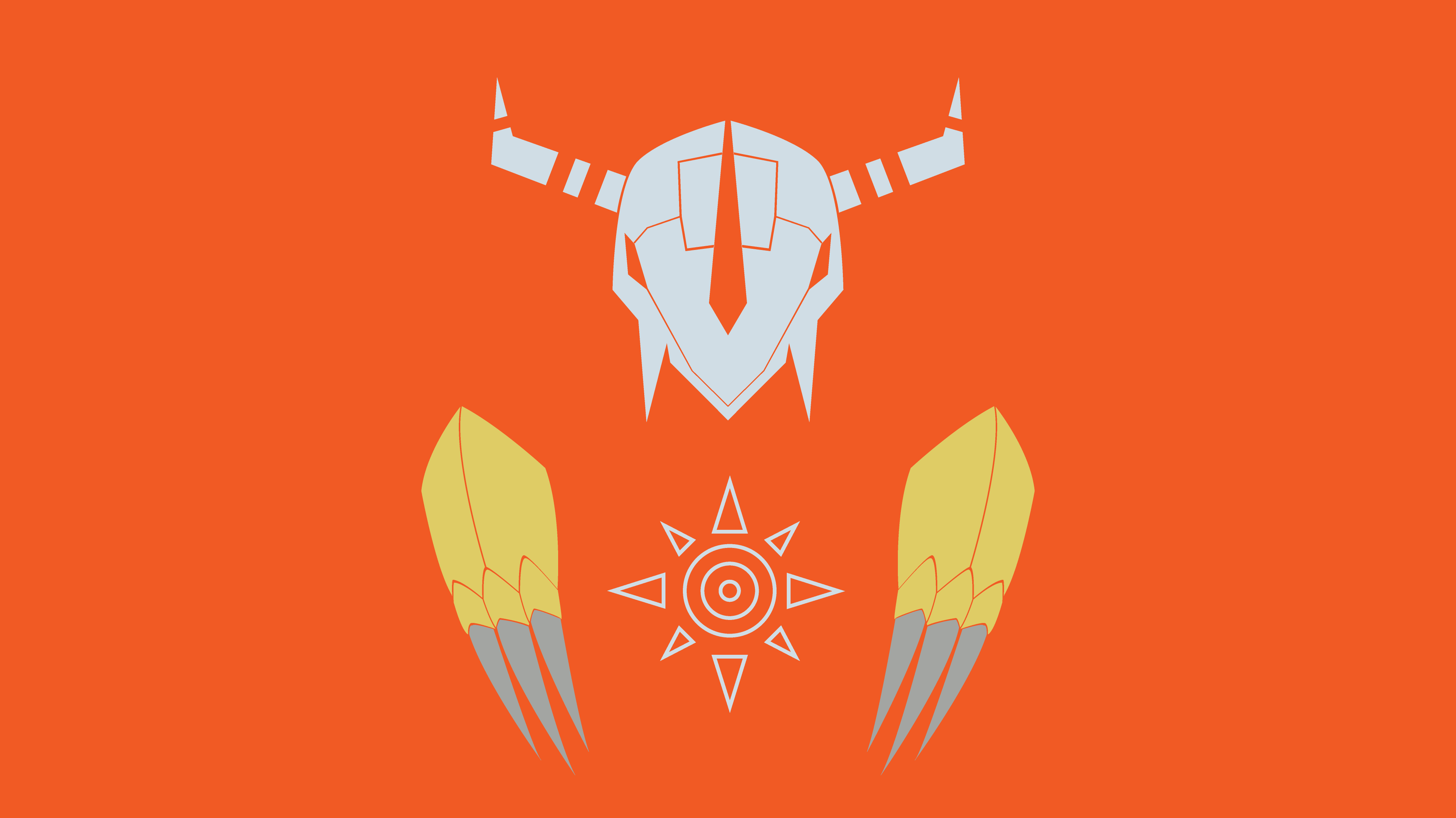 3840x2160 WarGreymon Minimalist Wallpaper by me (BlackWarGreymon in comments)