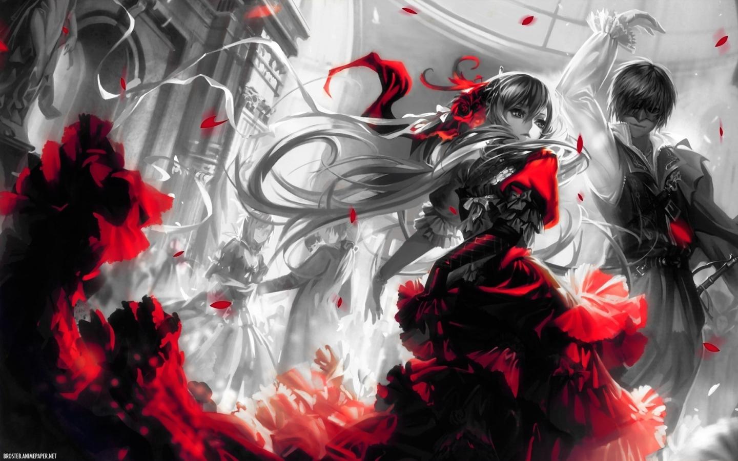 1440x900 Free download red dress monochrome anime girls 1920x1080 wallpaper Wallpaper [1440x900] for your Desktop, Mobile & Tablet. Explore Red and Black Anime Wallpaper. Red and Black Anime Wallpaper, Red