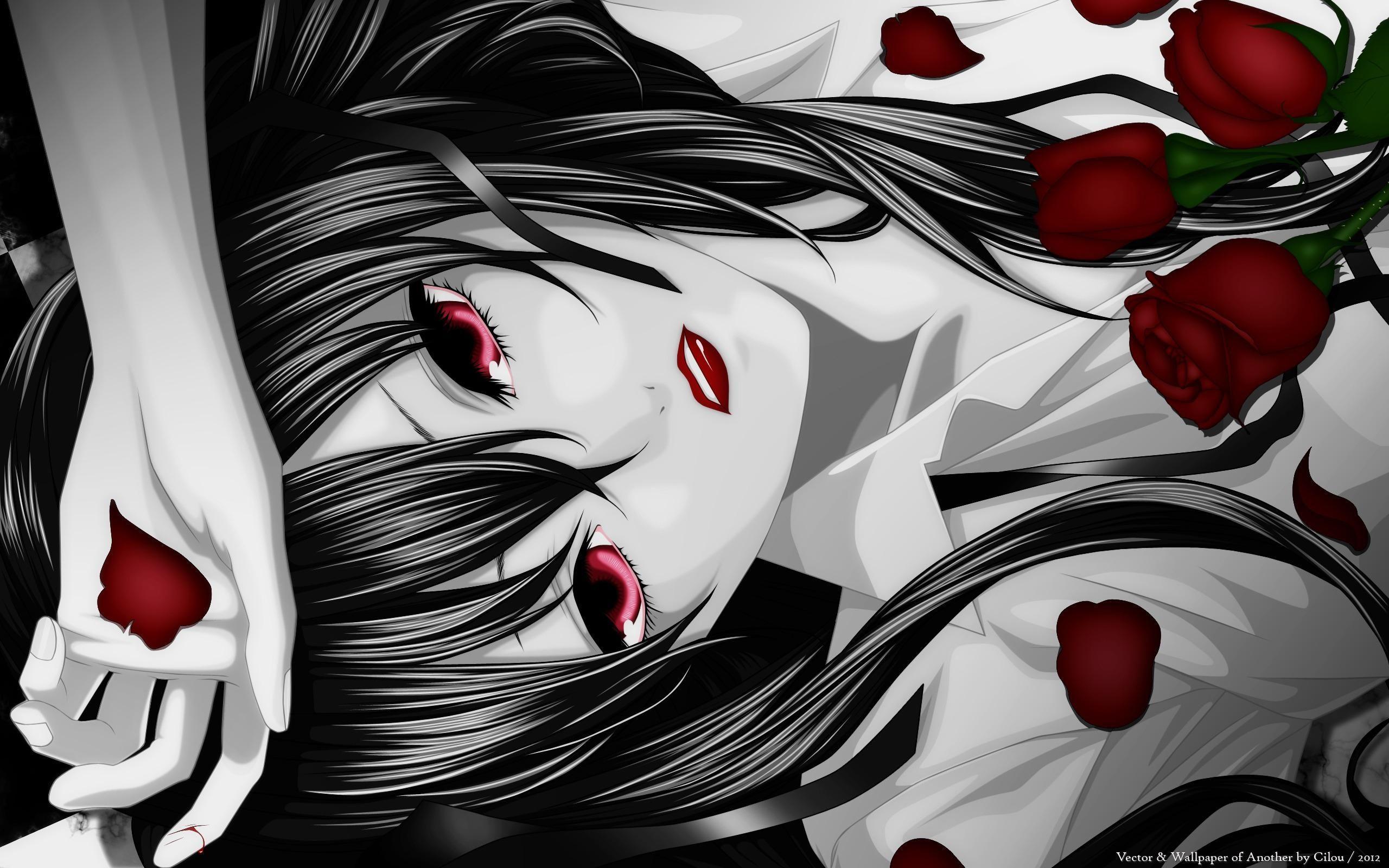 2560x1600 Dark Red Anime Wallpaper
