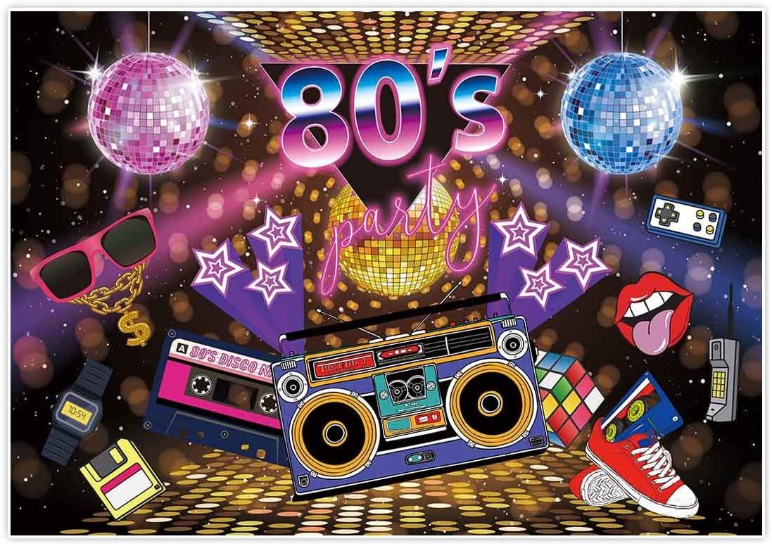 1097x776 Buy Allenjoy 7x5ft Fabric We Love The 80s Party Backdrop for Picture Hip Hop Rock Music Disco Retro Adult Birthday Colorful House Wall Event Banner Decorations Photo Booth Shoot Photography Background Online
