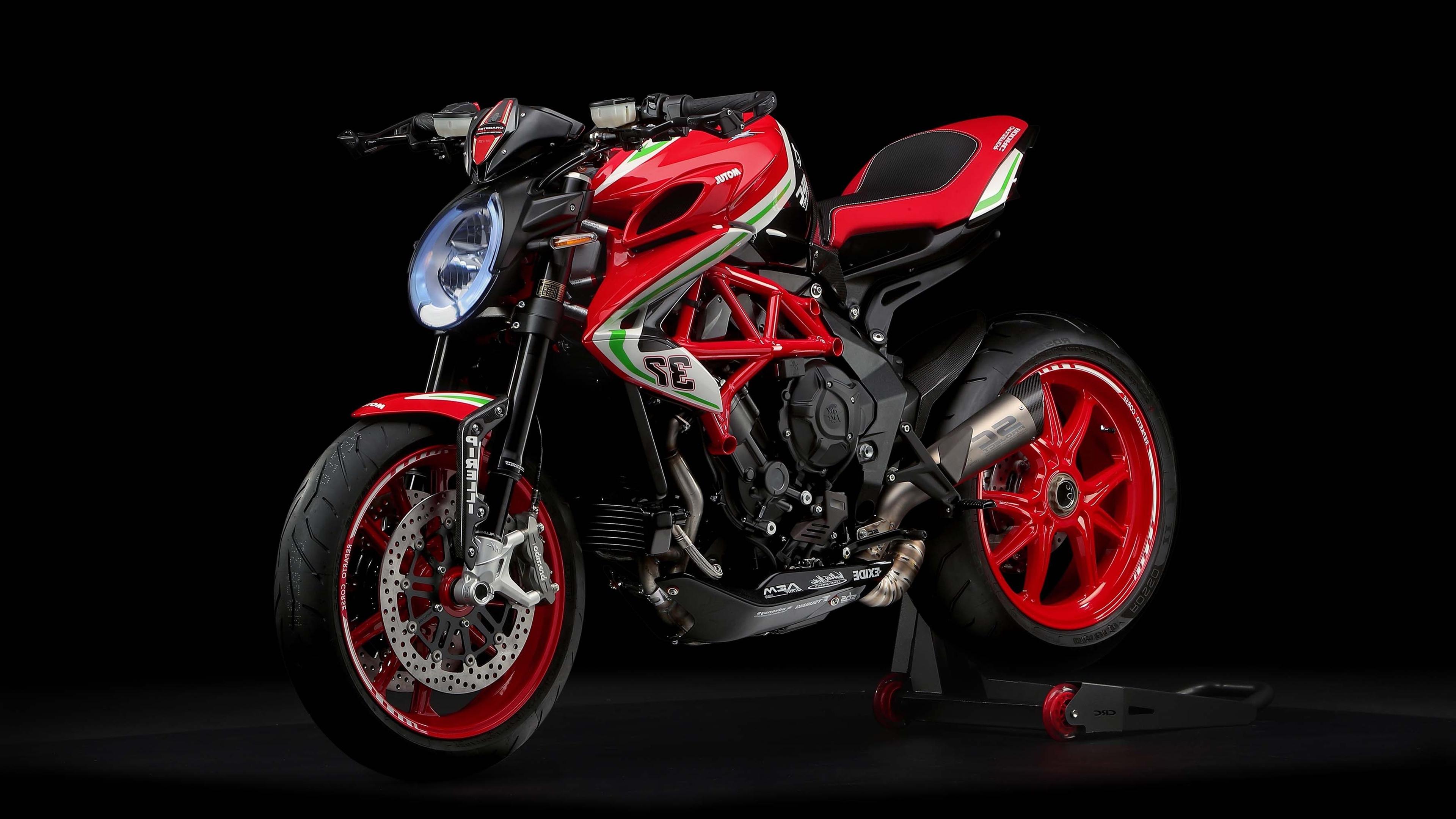 3840x2160 Wallpaper Side View, Red, Motorcycle, Mv Agusta Dragster 800 Rc:3840x2160