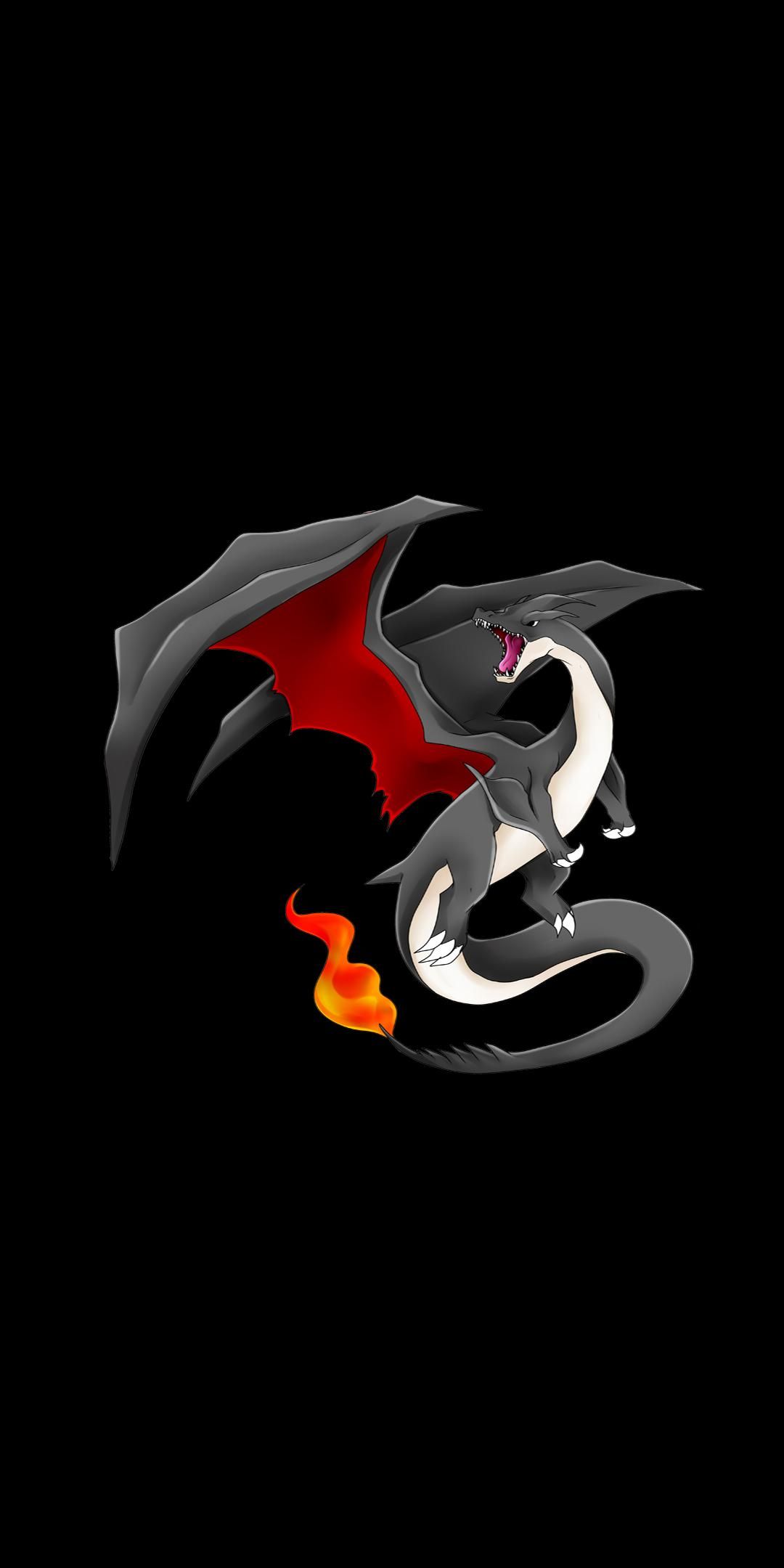 1080x2160 Black Charizard Wallpaper