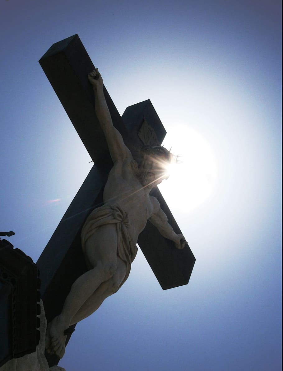 910x1192 Crucifix Statue Photo During Daytime, Jesus, God, Catholic