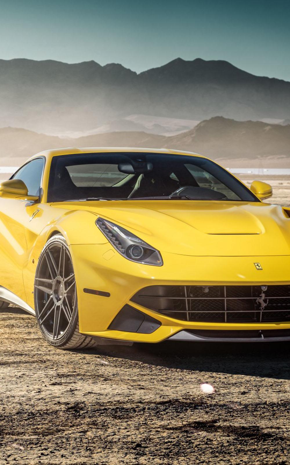 1000x1600 Yellow Ferrari F12 4K Ultra HD Mobile Wallpaper