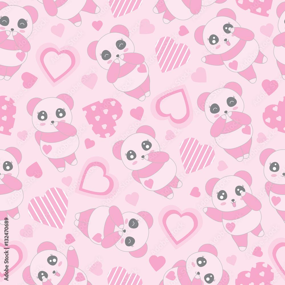 Cute Pink Panda Wallpapers Top Free Cute Pink Panda Backgrounds