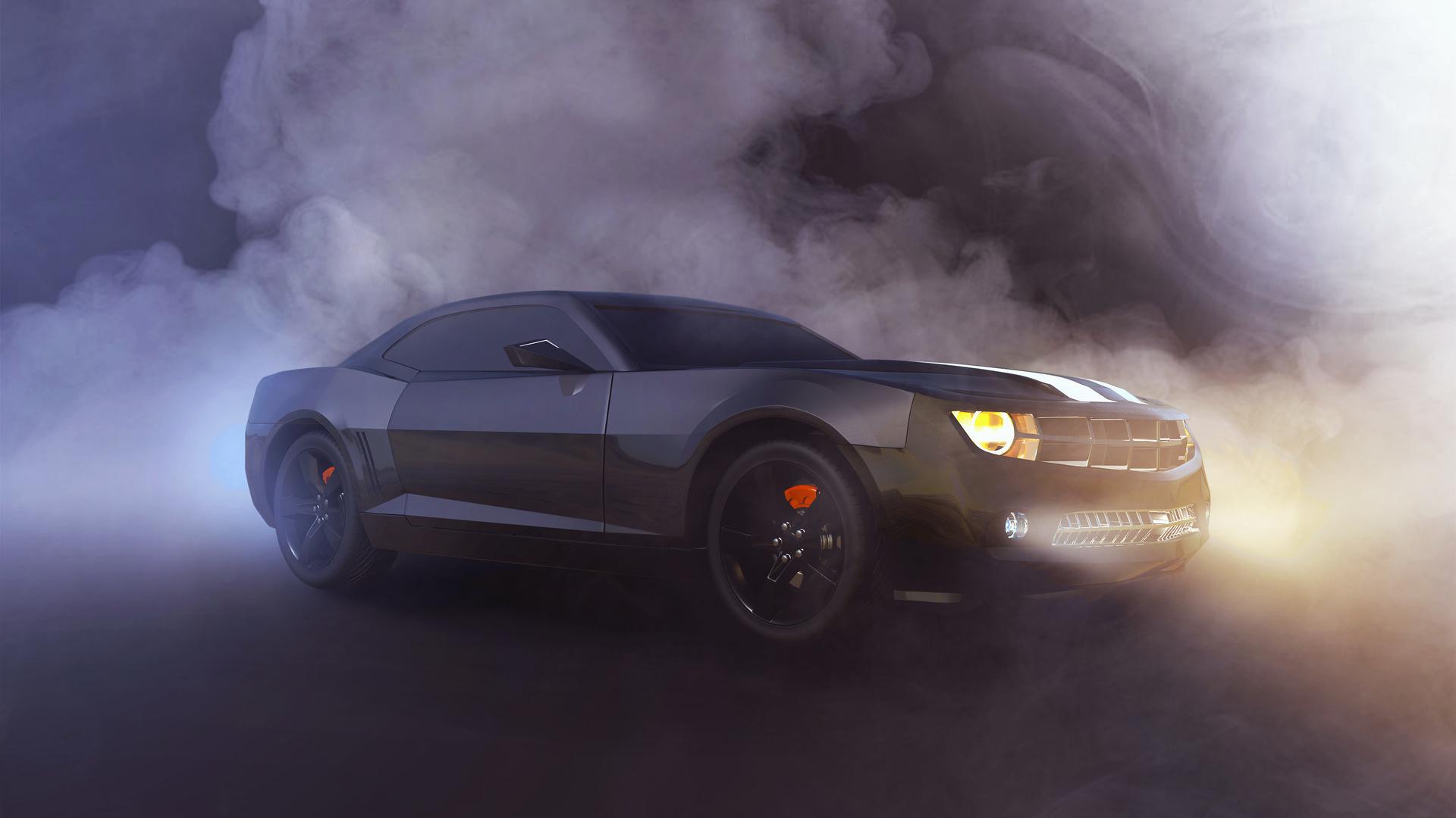 1920x1080 Chevrolet Camaro, 3D, Smoke, Artwork, Wallpaper Wallpaper HD 1080p