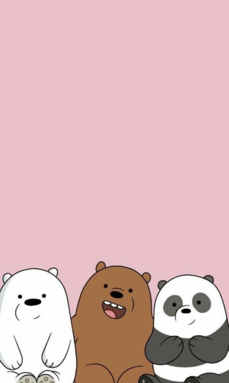 765x1280 Bear, Wallpaper, And Panda Image Bare Bears Pink Background