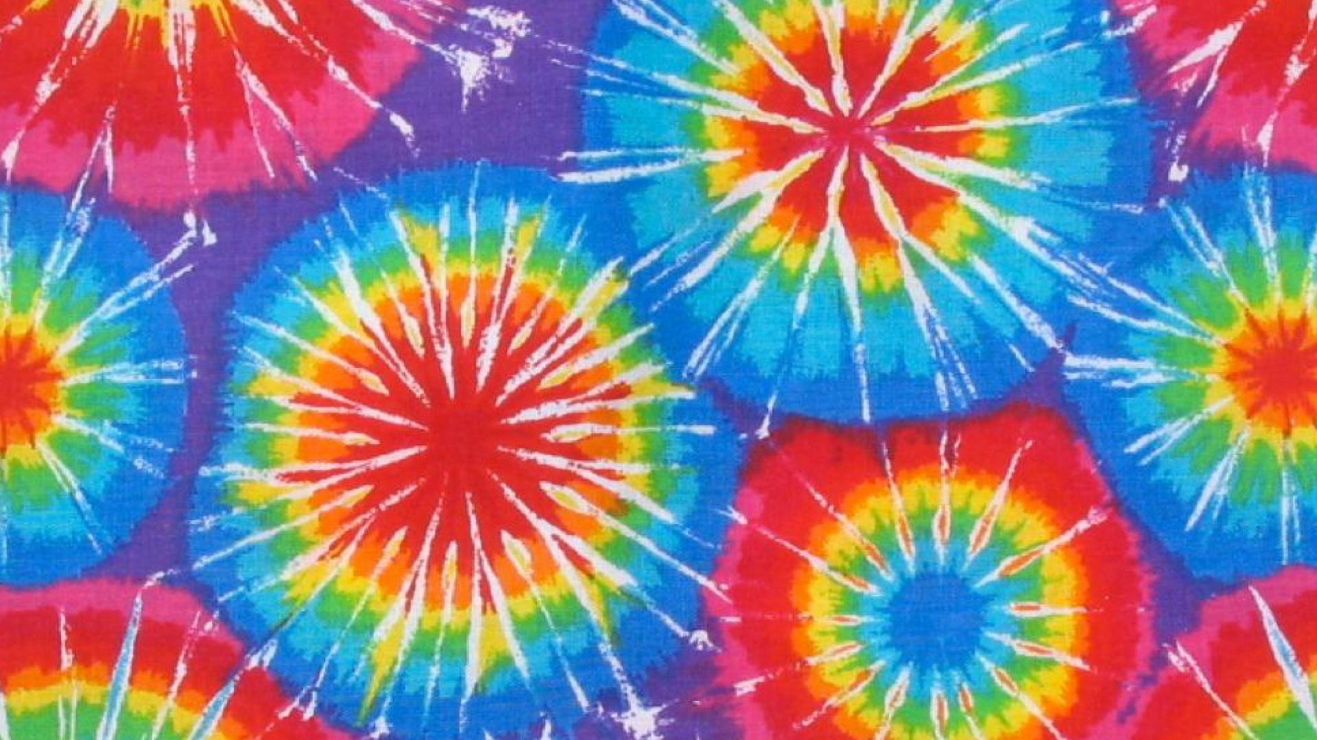 1920x1080 Blue Red Yellow Green Rounds HD Tie Dye Wallpaper