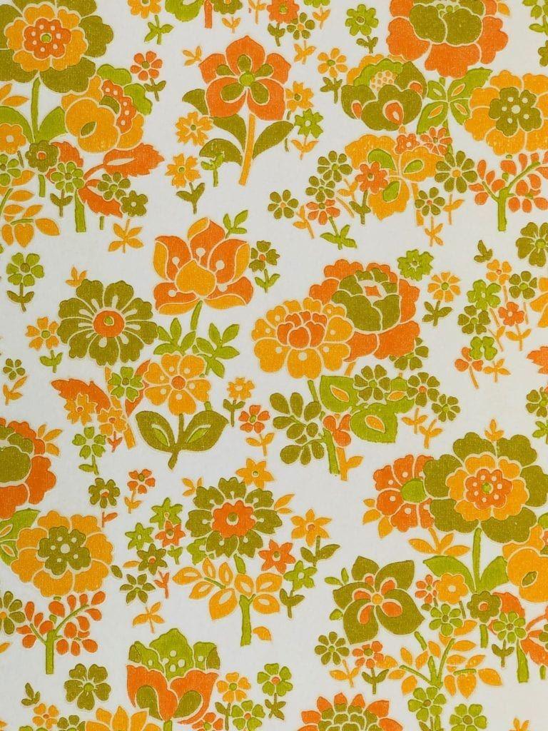 768x1024 Orange Floral wallpaper * Funky Retro Wallpaper * 80s Retro Wallpaper * 70s Retro wallpaper * Psyched. Floral pattern wallpaper, Floral wallpaper, Retro wallpaper