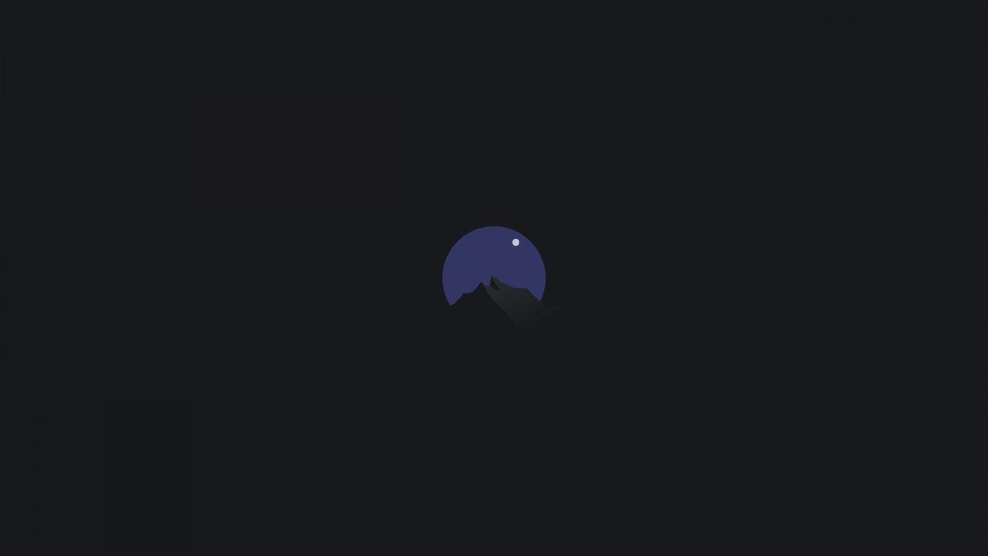 1920x1080 Wallpaper 4k Minimalism Circle Mountains And Moon 4k Wallpaper