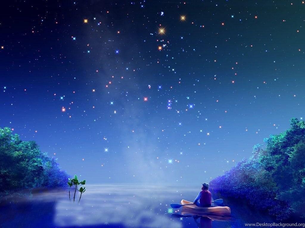 1024x768 Starry Night Sky HD Wallpaper Desktop Background