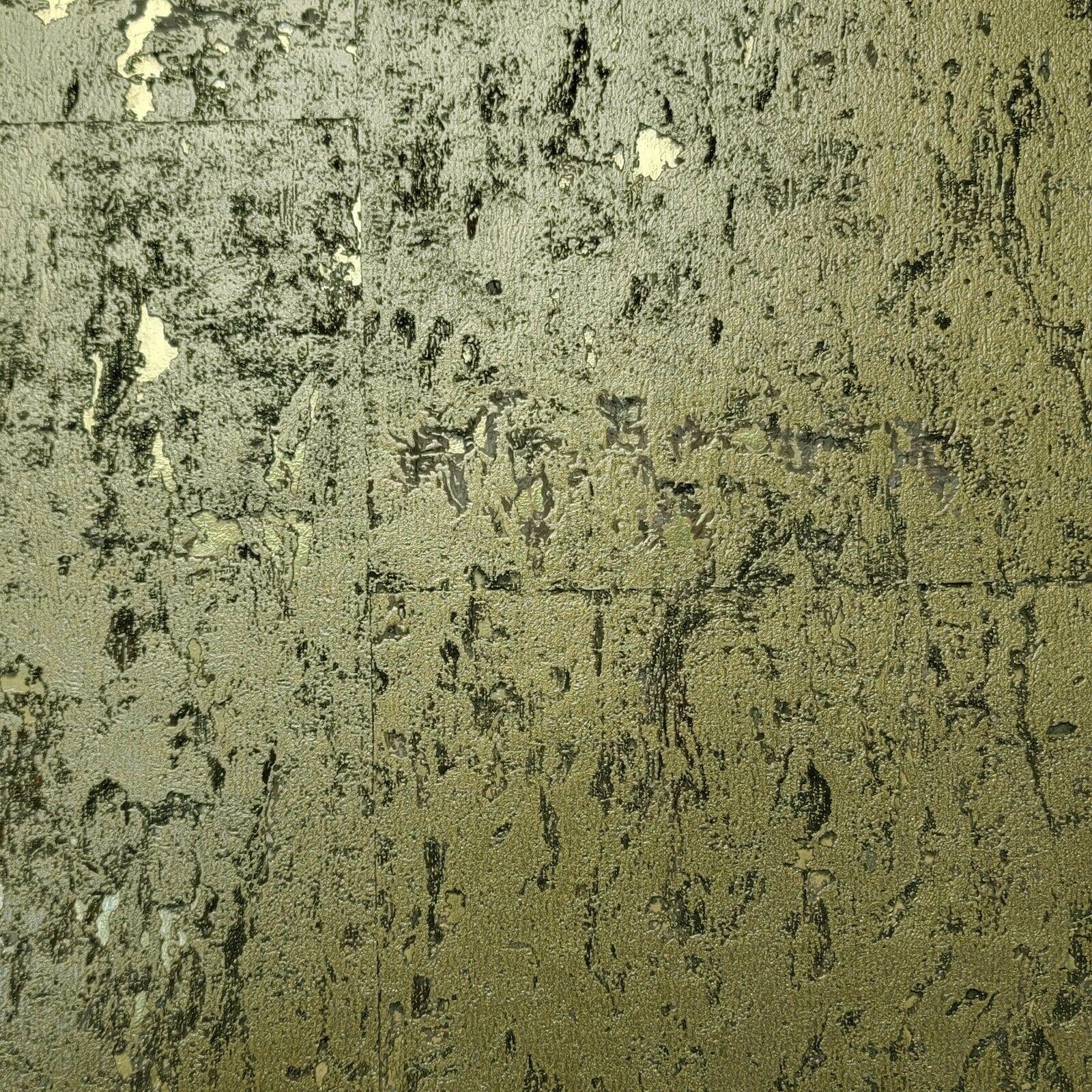 1600x1600 WM182001 Real natural cork Dark Gold metallic textured Wallpaper