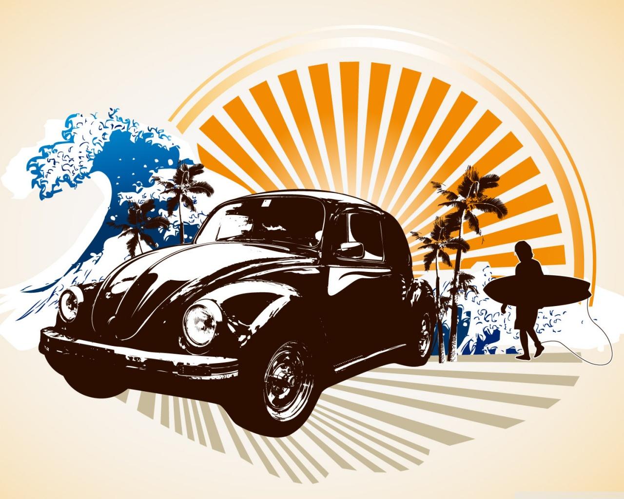 1280x1024 Vintage Volkswagen Beetle Ultra HD Desktop Background Wallpaper for 4K UHD TV : Widescreen & UltraWide Desktop & Laptop : Tablet