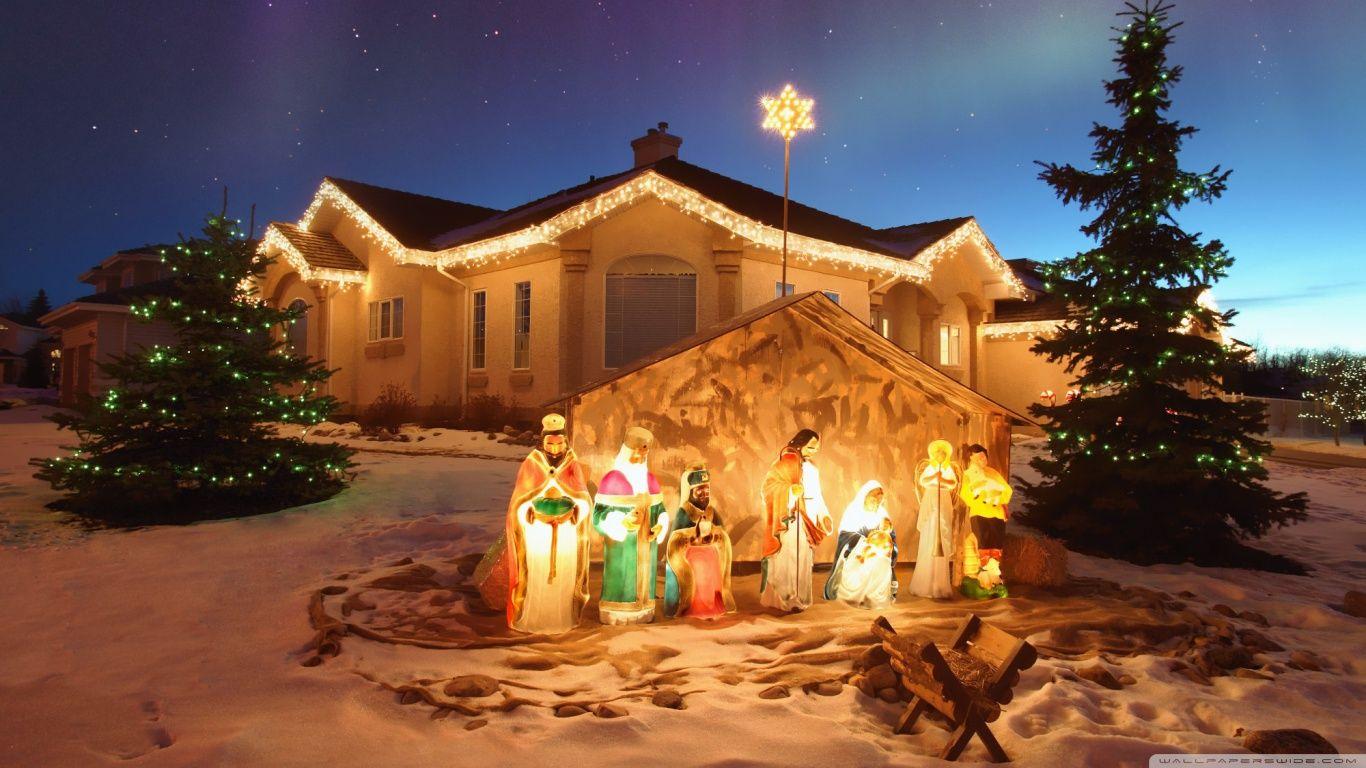 1366x768 Outdoor Christmas Nativity Scene ❤ 4K HD Desktop Wallpaper for 4K
