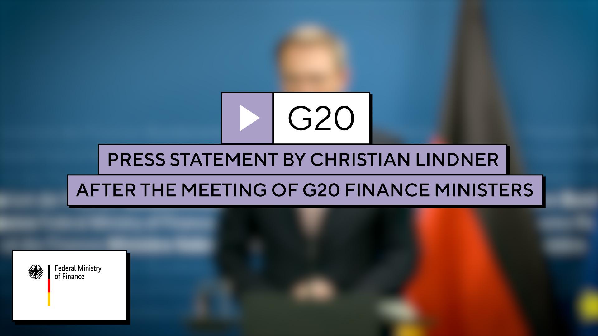 1920x1080 Federal Ministry of Finance statement by Christian Lindner after the meeting of G20 finance ministers