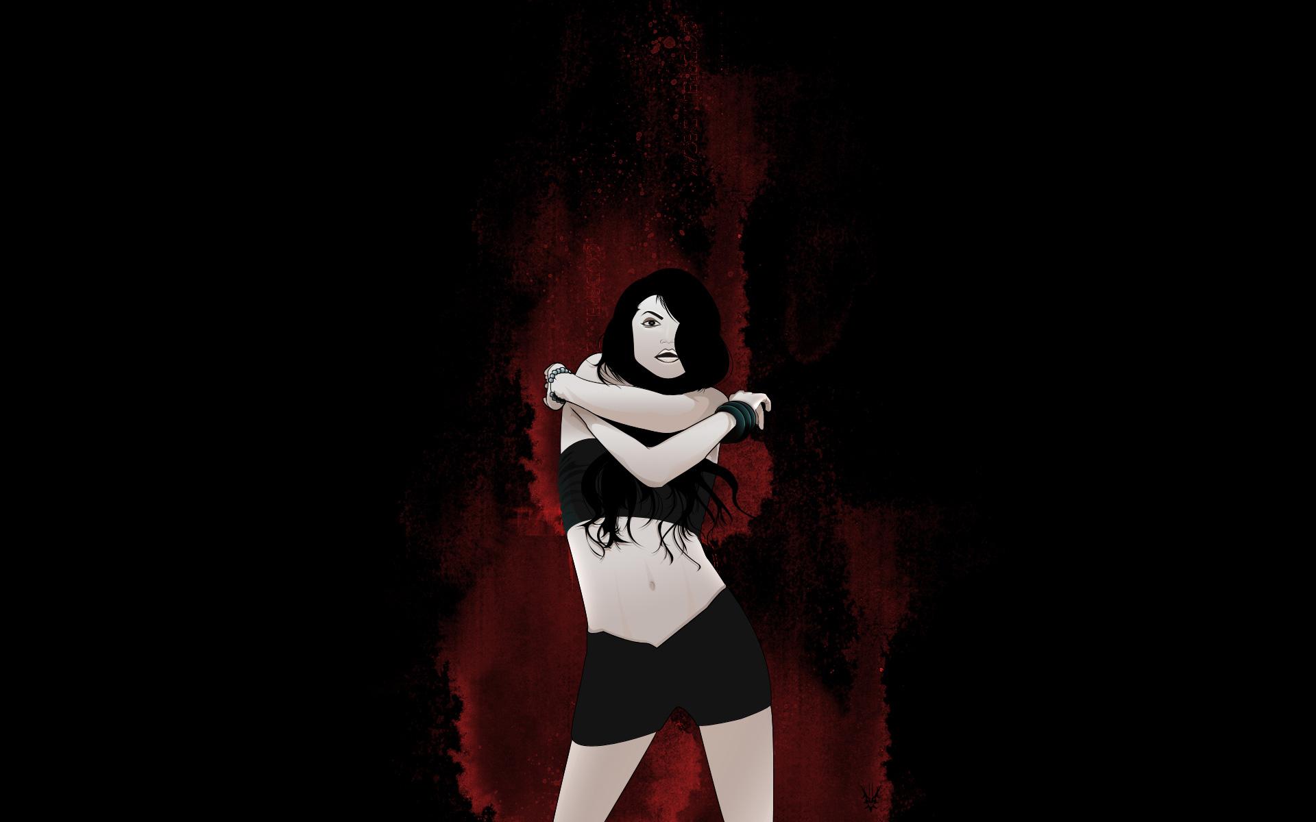 1920x1200 Black, hair, girl, emo, cute, wallpaper, gallery, desktop