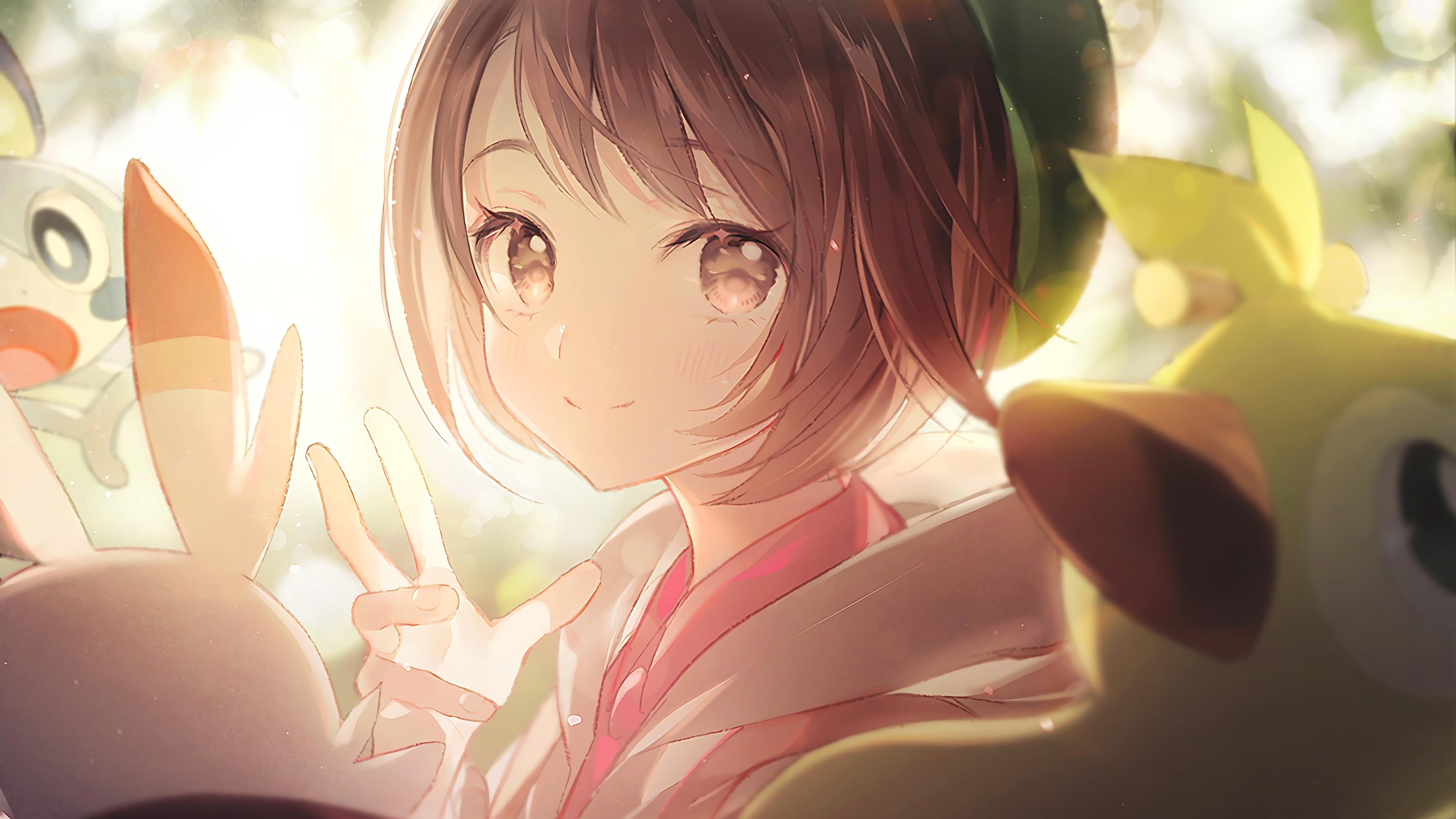 3840x2160 Pokemon Sword and Shield Female Pokemon Trainer 4K Wallpaper