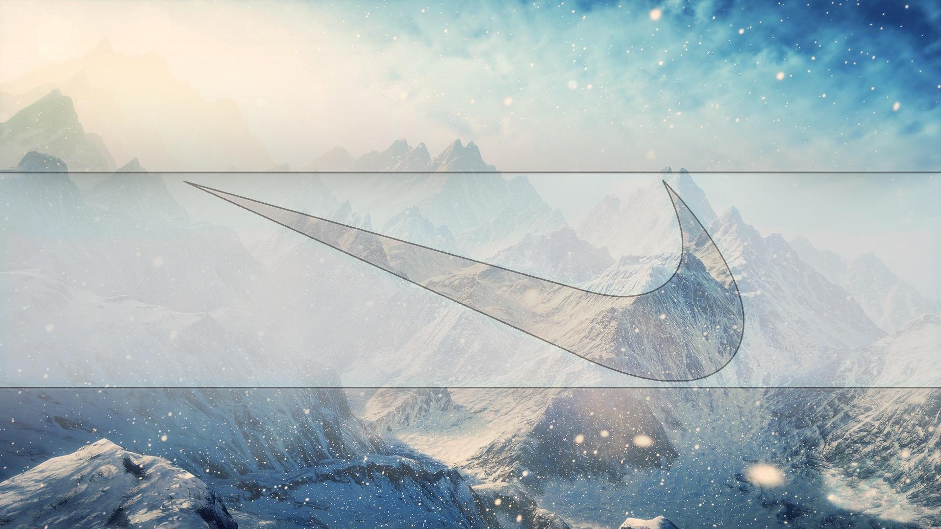 1920x1080 Wallpaper Winter, Mountain, Nike, Logo:1920x1080