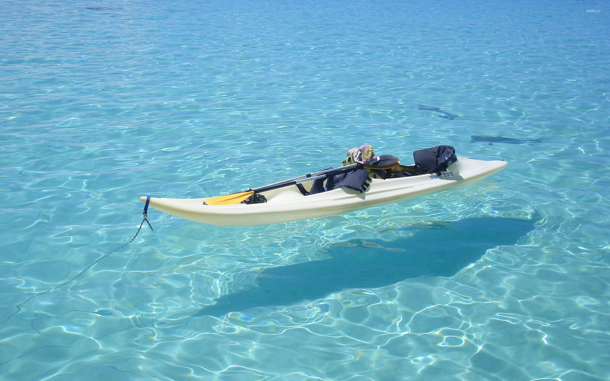 2560x1600 Kayak on clear ocean water wallpaper wallpaper