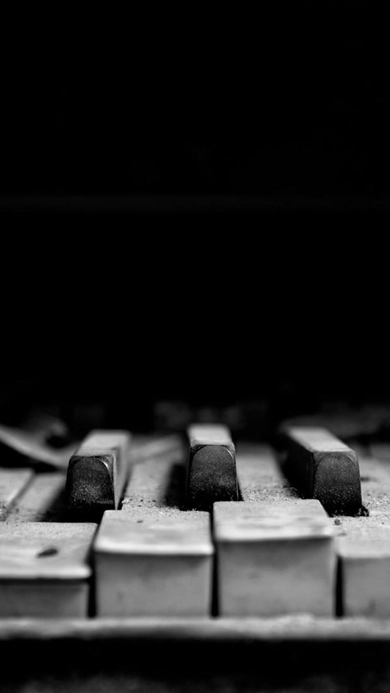 800x1420 Wallpaper Piano Bw Black Hd, Gray And Black Piano Keys, Music • Wallpaper For You