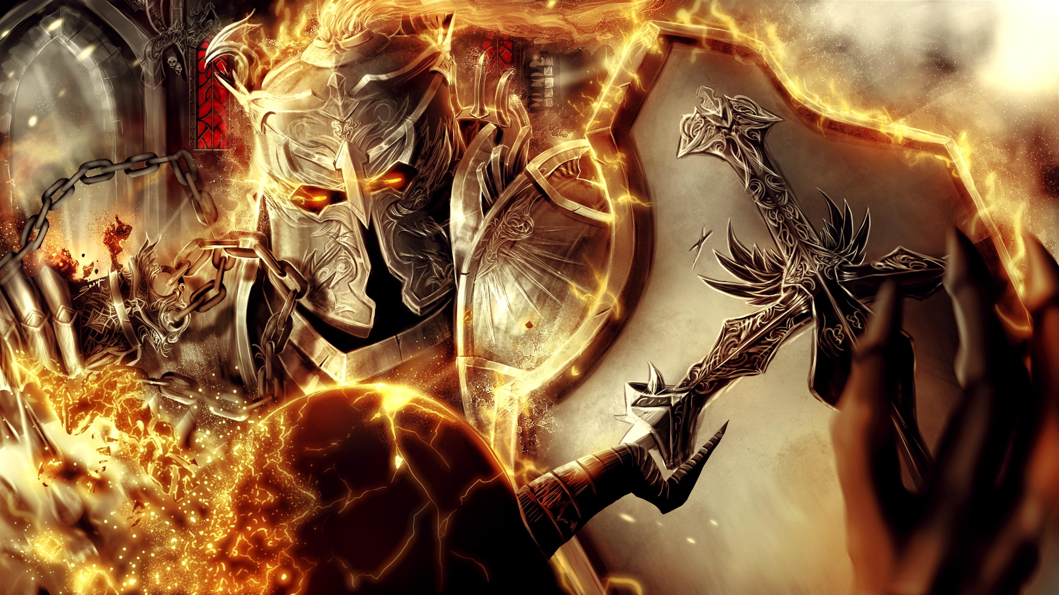 3555x2000 Crusader (Diablo III) HD wallpaper HD wallpaper, background