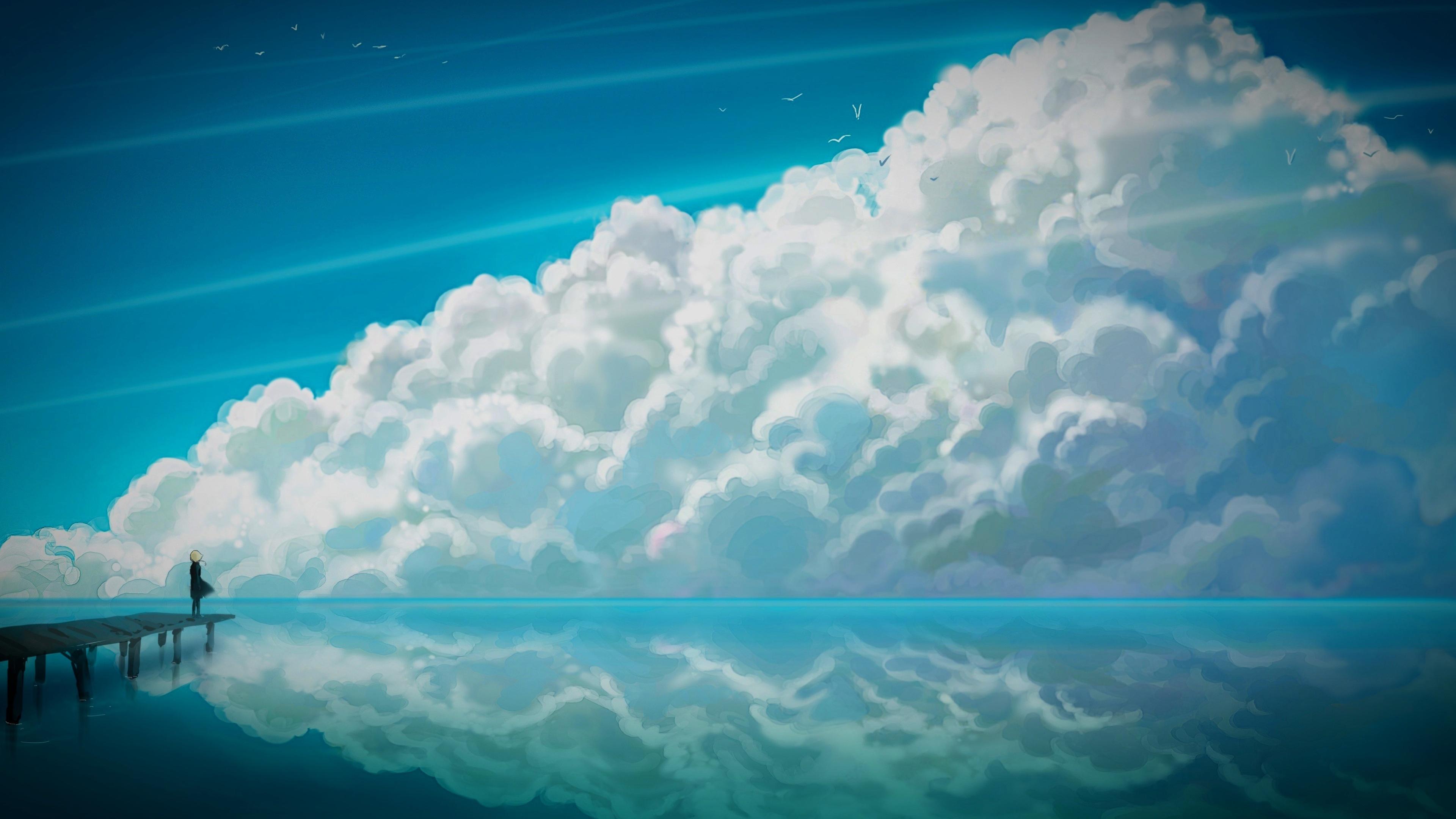 3840x2160 Free download Blue Anime Sky 3840 x 2160 [3840x2160] for your Desktop, Mobile & Tablet. Explore Blue Anime Wallpaper. Anime Wallpaper Sites, Cool Anime Wallpaper for Desktop, Anime Gamer Wallpaper