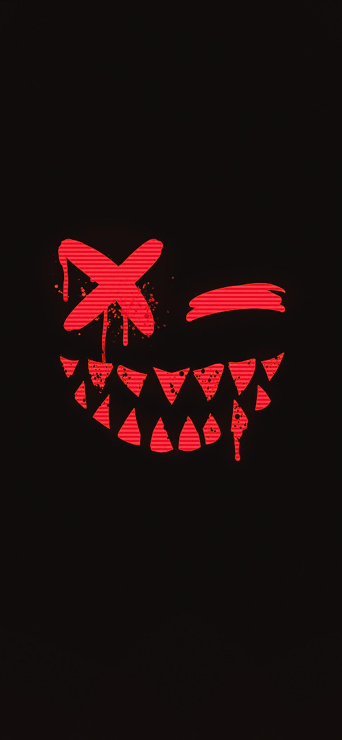1125x2436 iPhone X wallpaper. art smile dark horror face simple