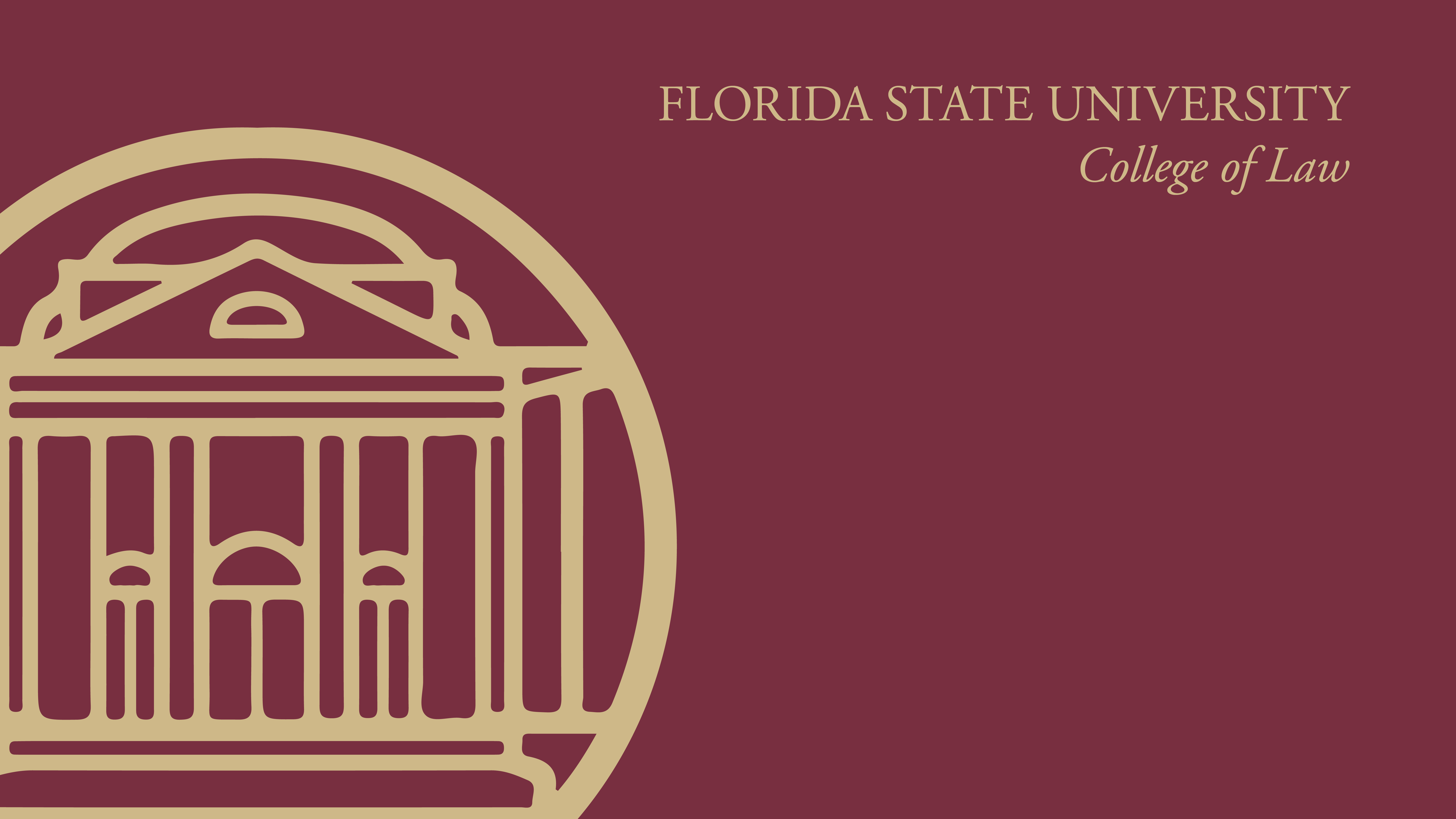 7112x4000 FSU Law Zoom Background. College of Law
