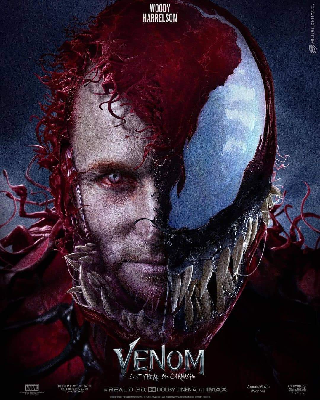 1080x1350 Venom 2: Fan made Woody Harrelson / Carnage Poster looks good enough to be official!