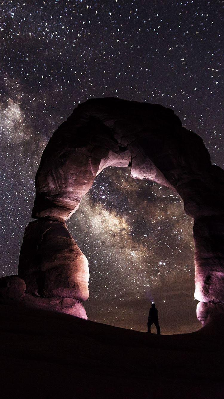 750x1334 Night Sky Mountain Star Space Nature iPhone 8 Wallpaper Free Download