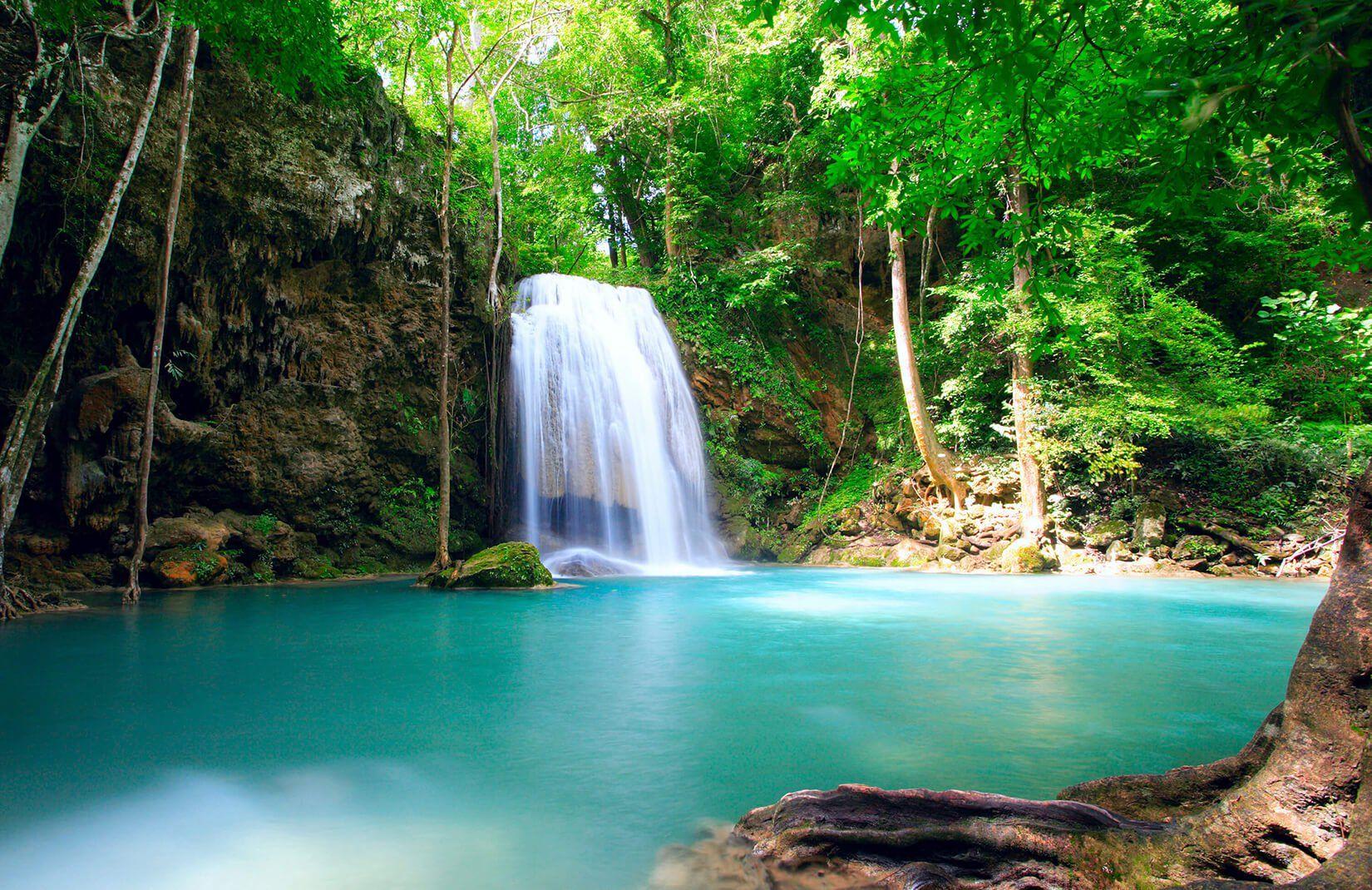 1650x1070 Jungle Waterfall Wallpaper Mural