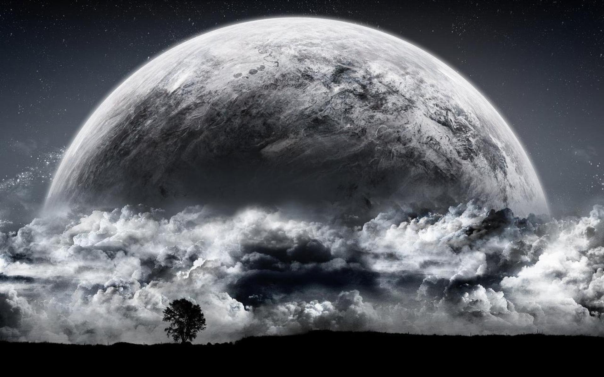 1920x1200 Moon Background Wallpaper