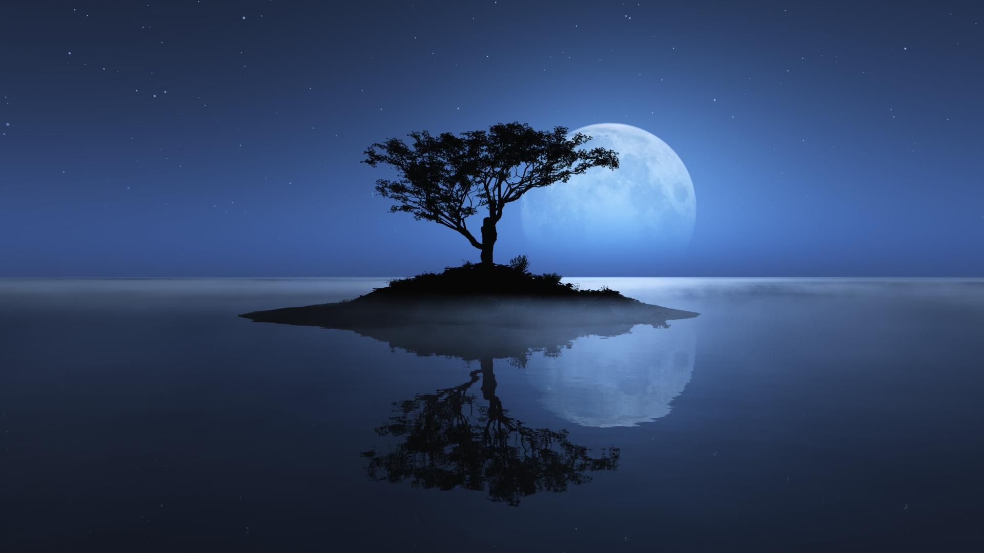 1920x1080 Night Moon Wallpaper