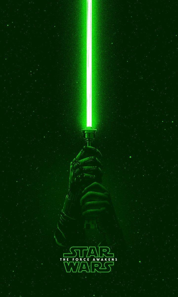 720x1200 Luke Skywalker Green Lightsaber Wallpaper