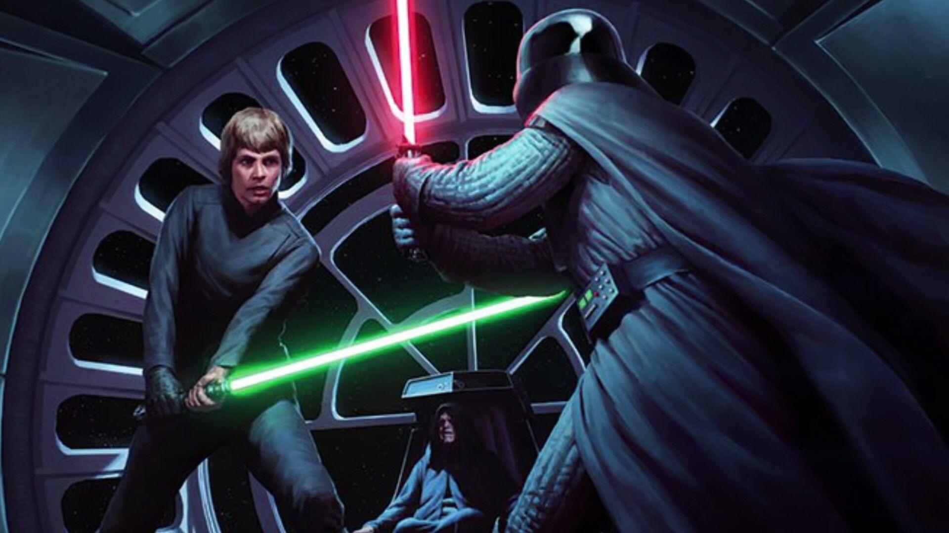 1920x1080 Luke Skywalker Vs Darth Vader. Star wars luke, Star wars image, Star wars background