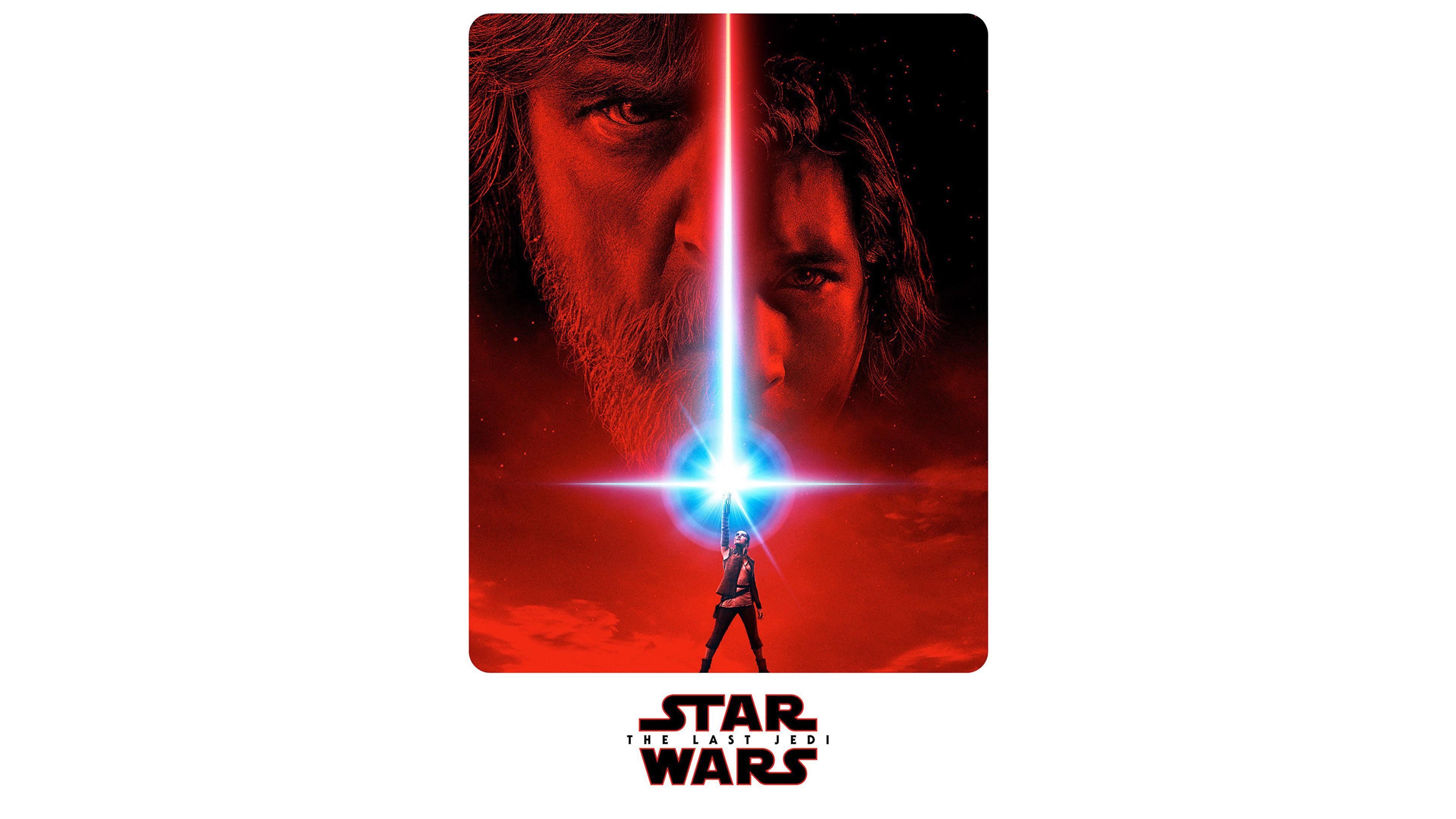 3840x2160 Luke Skywalker, Star Wars, Star Wars: The Last Jedi, Lightsaber, Movie poster Wallpaper HD / Desktop and Mobile Background