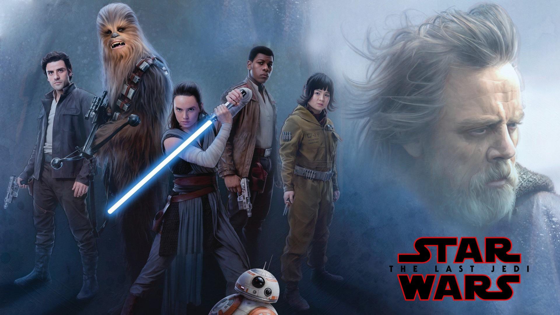 1920x1080 Daisy Ridley, Luke Skywalker, Star Wars: The Last Jedi, Rey (from Star Wars), Lightsaber, Movies Wallpaper HD / Desktop and Mobile Background