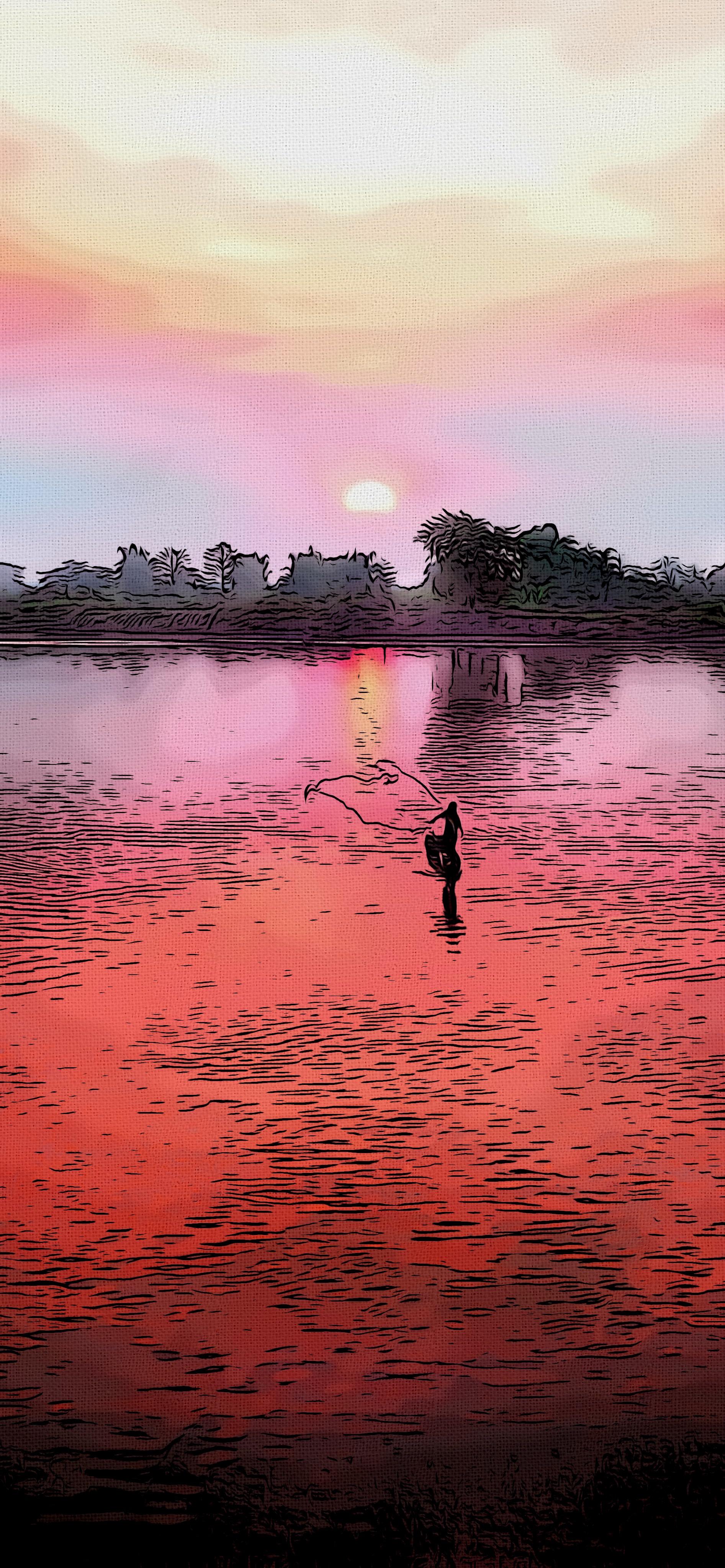 1893x4096 iPhone sunset canvas wallpaper