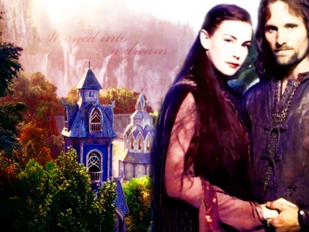 1024x768 Aragorn and Arwen of the rings wallpaper