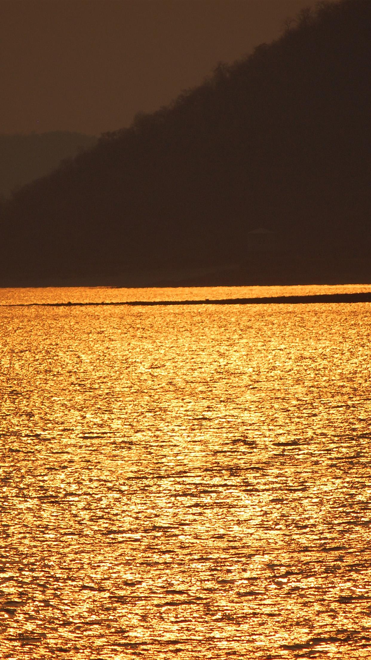 1242x2208 sunset gold river wave nature afternoon summer