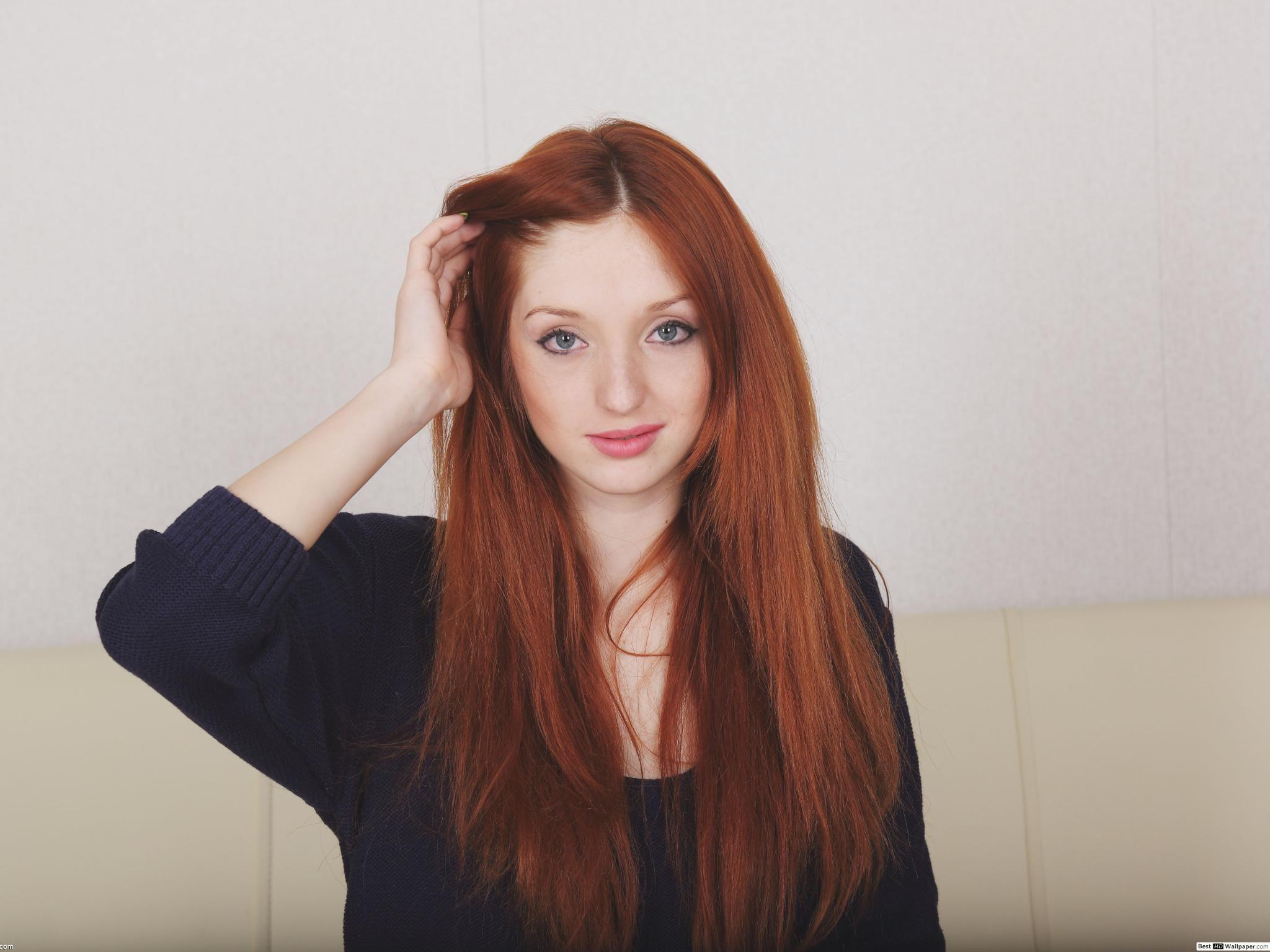 2048x1536 Redhead Beautiful Woman HD wallpaper download
