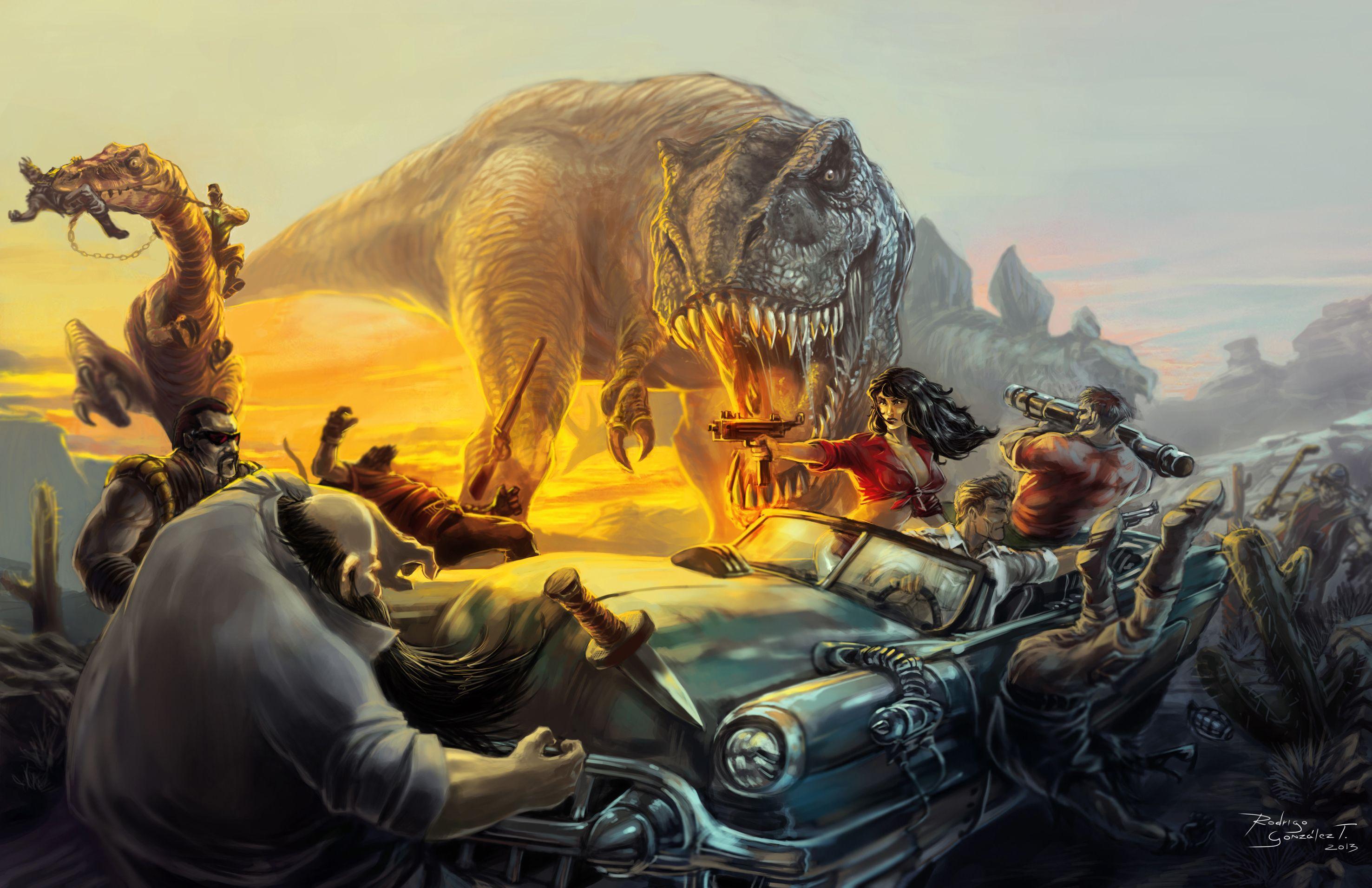2953x1911 Dinosaur Fights Wallpaper