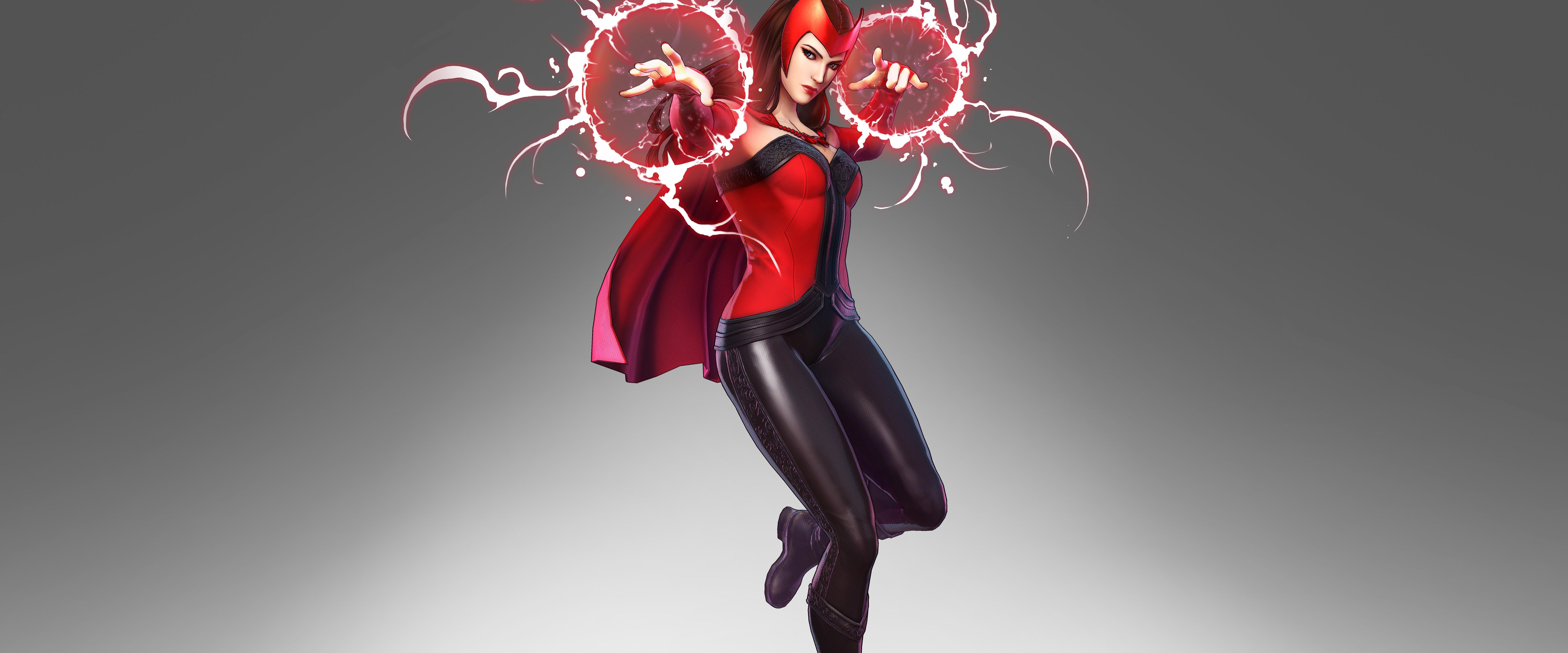7680x3200 Scarlet Witch Marvel Ultimate Alliance 3 8K Wallpaper