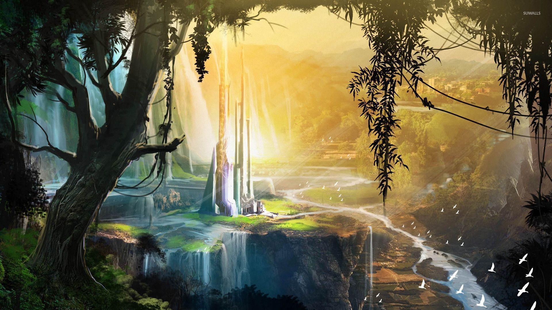 1920x1080 Forest Palace Wallpaper